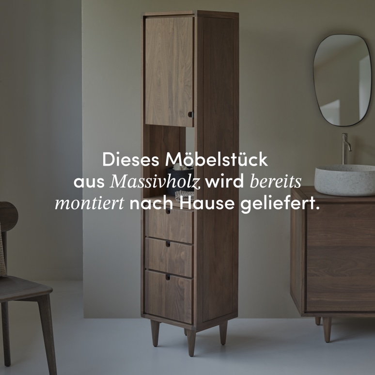 Jonàk - Hochschrank aus massivem Nussbaum