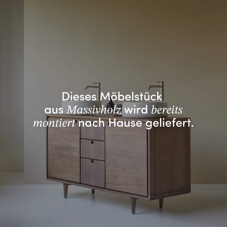 Jonàk - Waschtischunterschrank aus massivem Nussbaum 145 cm