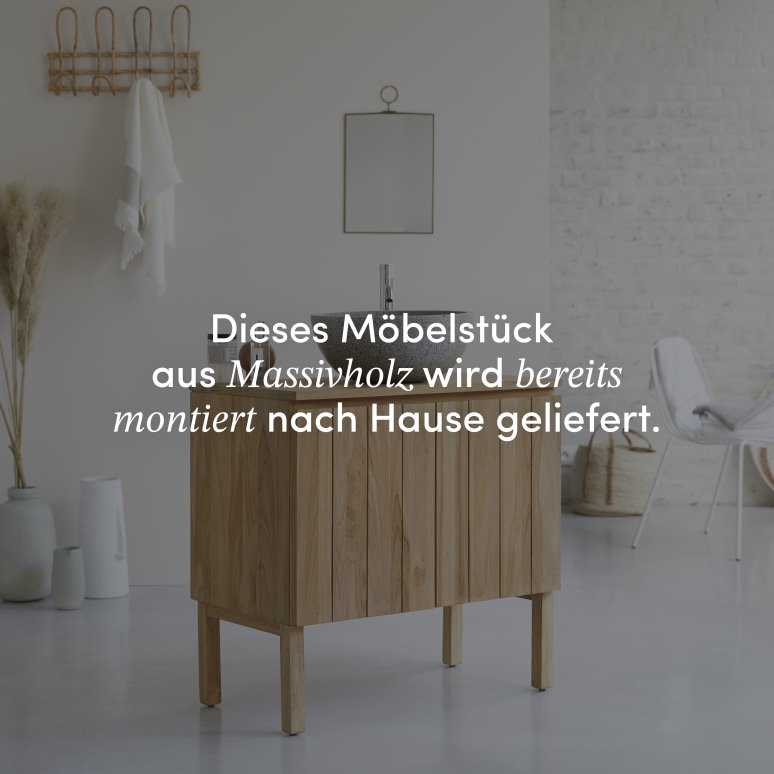 Jill - Waschtischunterschrank aus massivem Teakholz 80 cm