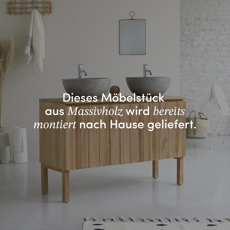 Jill - Waschtischunterschrank aus massivem Teakholz 120 cm