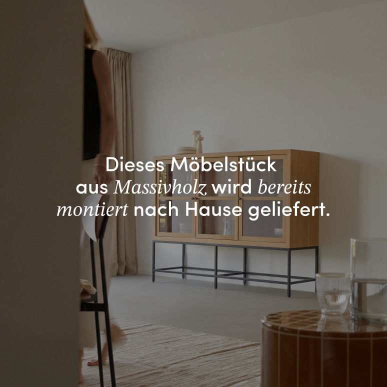 Babeth - Niedriger Vitrinenschrank aus massivem Teakholz
