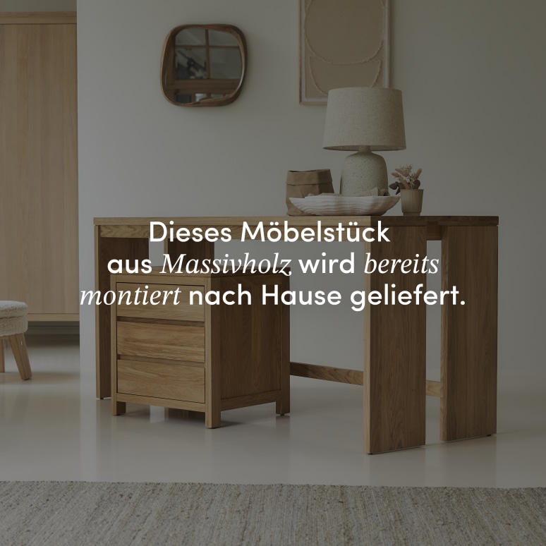 Eden - Schreibtisch aus massiver Eiche mit Schubladenmodul