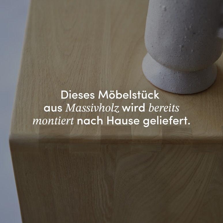 Luis - Hochschrank aus massiver Ulme und Rattangeflecht