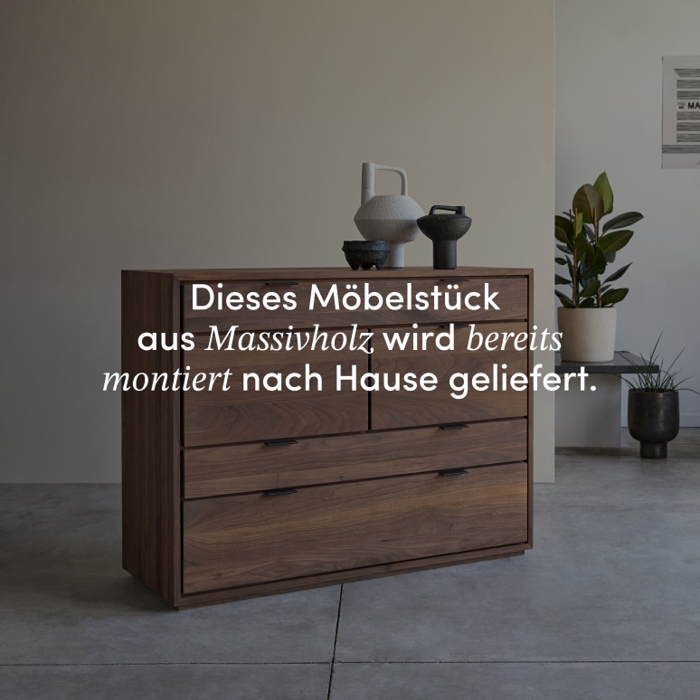 Senson - Kommode aus massivem Nussbaum