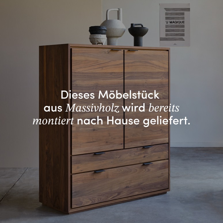 Senson - Garderobenschrank aus Massivnussbaum
