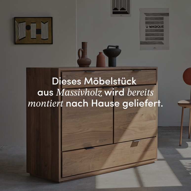 Senson - Sideboard aus massivem Nussbaum 120 cm