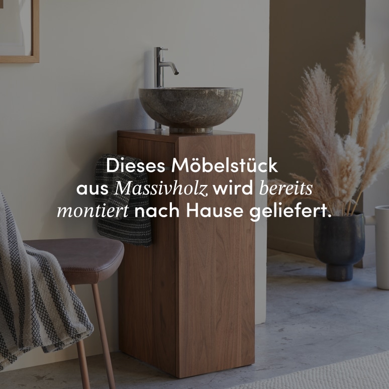 Stelle - Waschtisch-Unterschrank aus massivem Nussbaumholz links