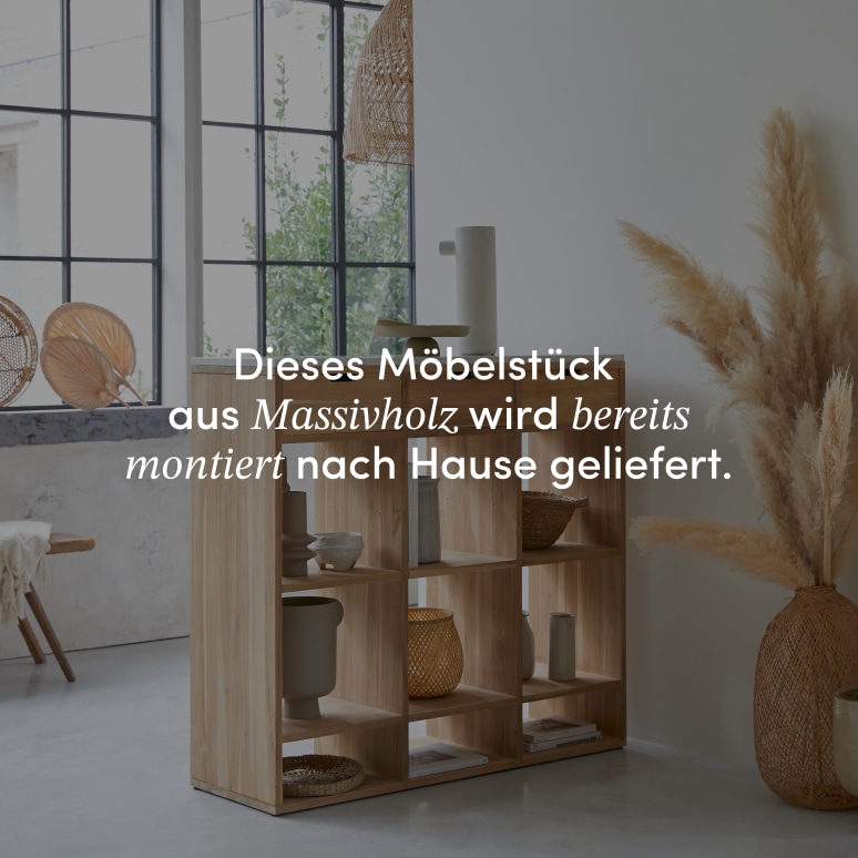 Miho - Konsole aus massivem Teak mit Premium-Terrazzo White