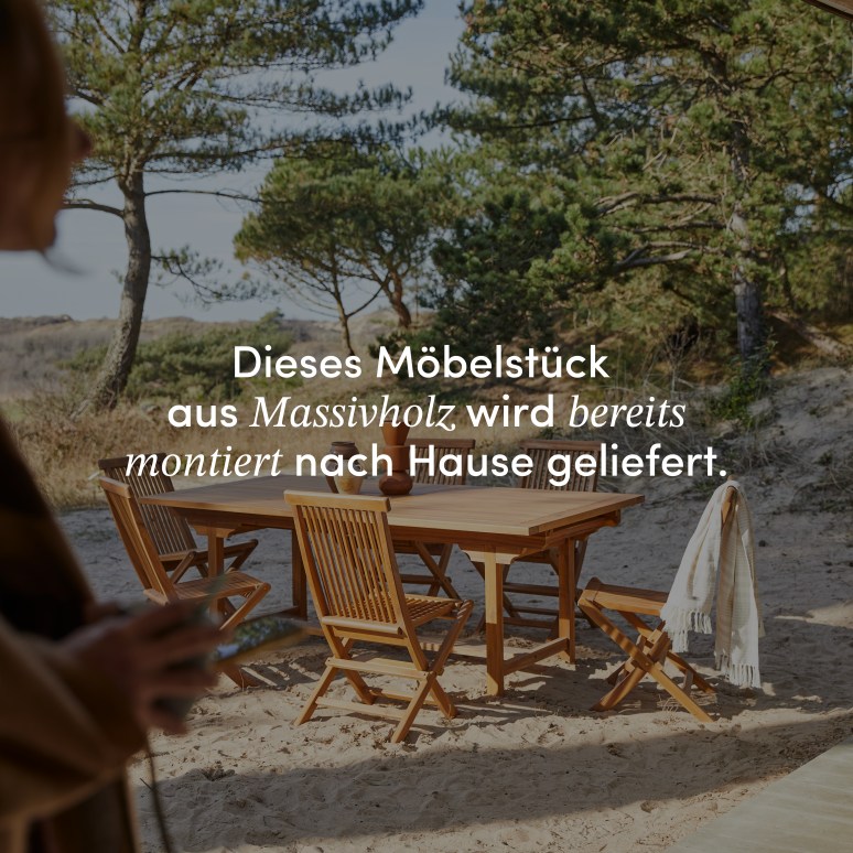 Capri - Rechteckige Gartenmöbel Set aus massiver Akazie 6 Stühle