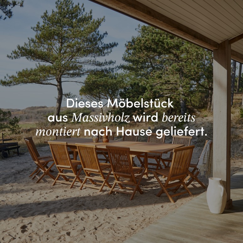 Capri - Rechteckige Outdoor Gartenmöbel Set aus massiver Akazie 12 Stühle