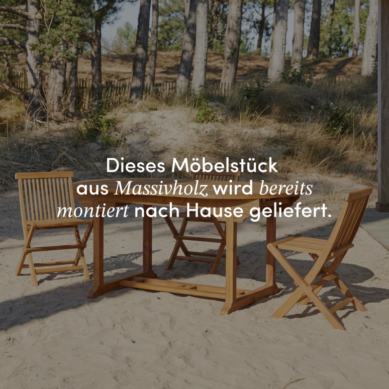 Capri - Ovaler Outdoor Tisch ausziehbar aus massiver Akazie 6/8 Pers.