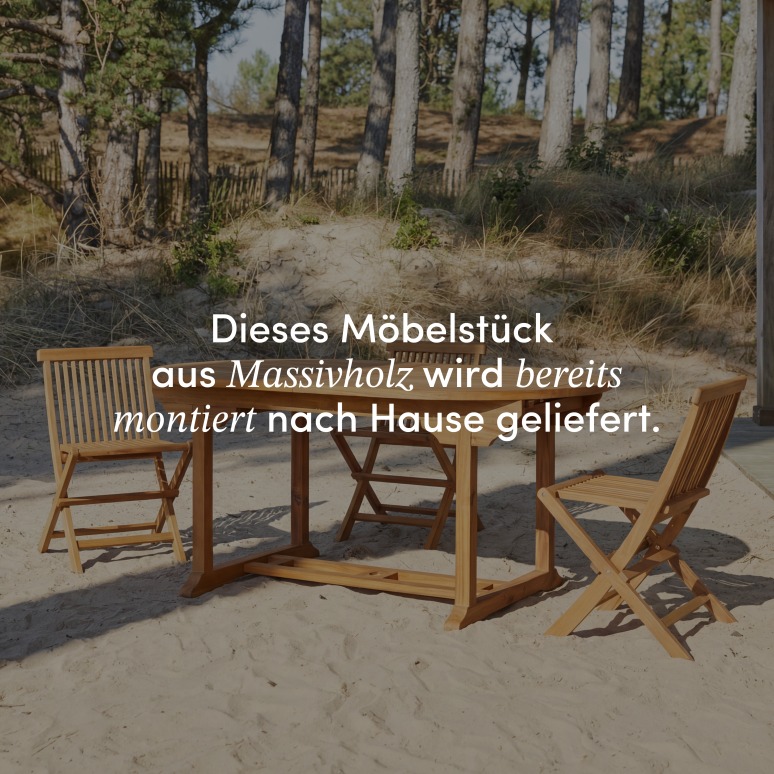 Capri - Ovale Outdoor Gartenmöbel Set aus massiver Akazie 6 Stühle