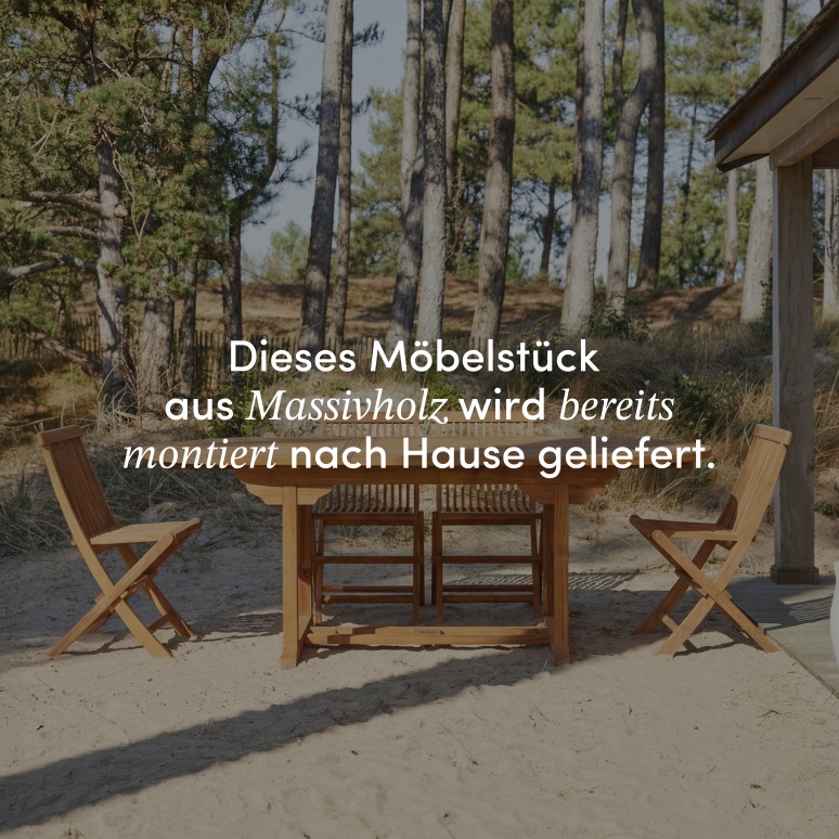 Capri - Ovale Outdoor Gartenmöbel Set aus massiver Akazie 4 Stühle