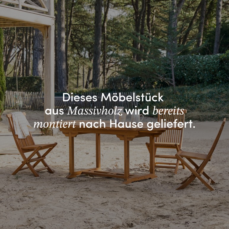 Capri - Ovale Outdoor Gartenmöbel Set aus massiver Akazie 4 Stühle