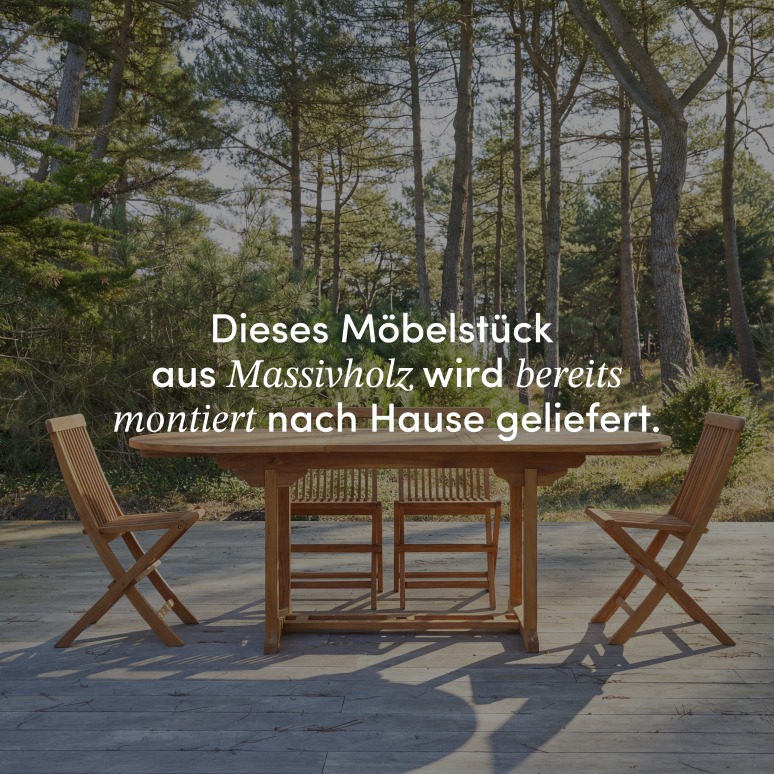 Capri - Ovaler Outdoor Tisch ausziehbar aus massiver Akazie 8/10 Pers.