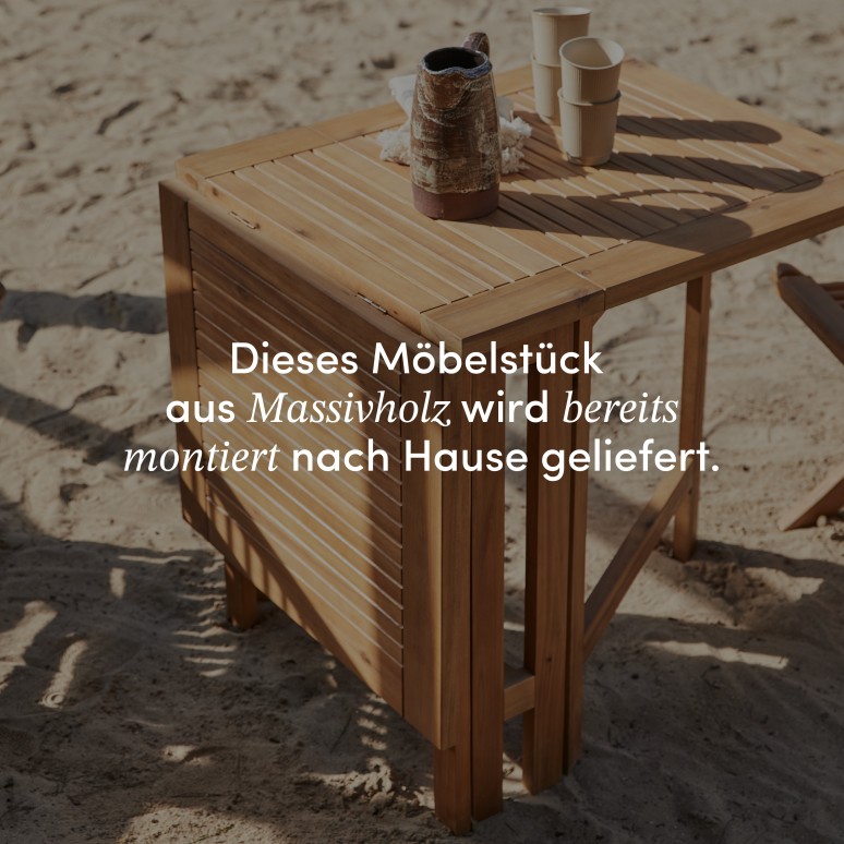 Capri - Klappbare Outdoor Gartenmöbel Set aus massiver Akazie 4 Stühle