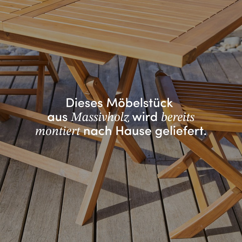 Capri - Klappbarer Gartentisch aus Akazie massiv mit Verlängerung 4–6 Pers.