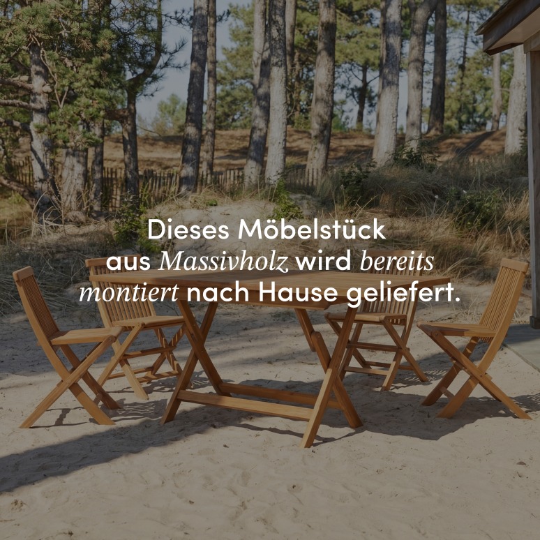 Capri - Outdoor Gartenmöbel Set aus massiver Akazie 4 Stühle