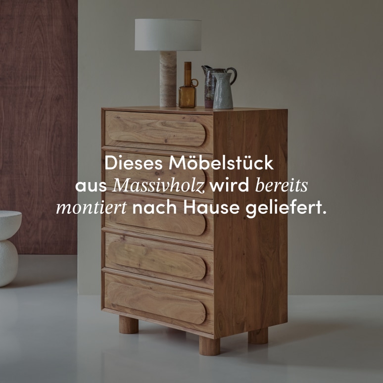 Olga - Hohe Kommode aus Akazie massiv