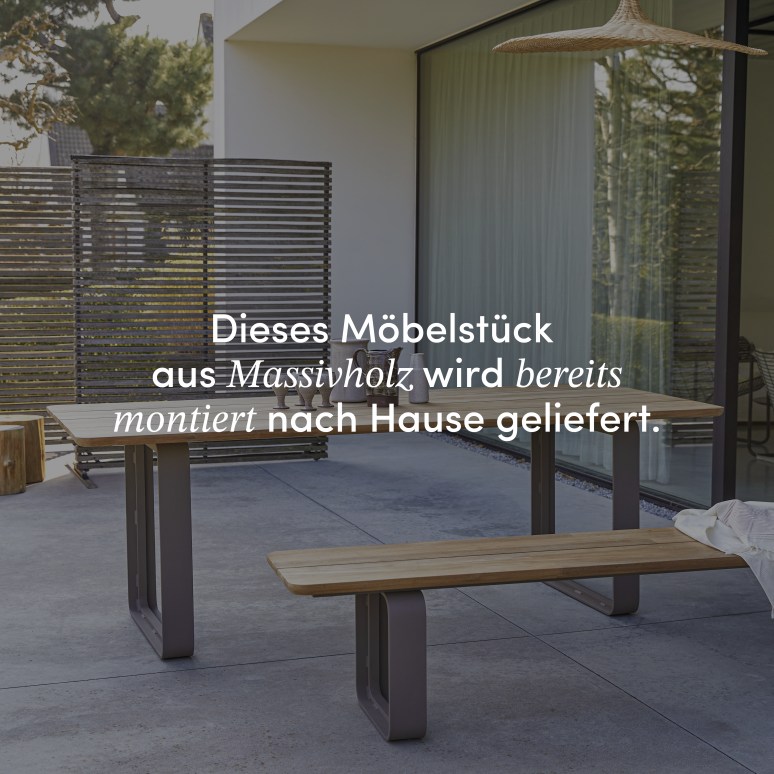 Harper - Gartengarnitur aus massivem Teakholz und Aluminium 6 Plätze