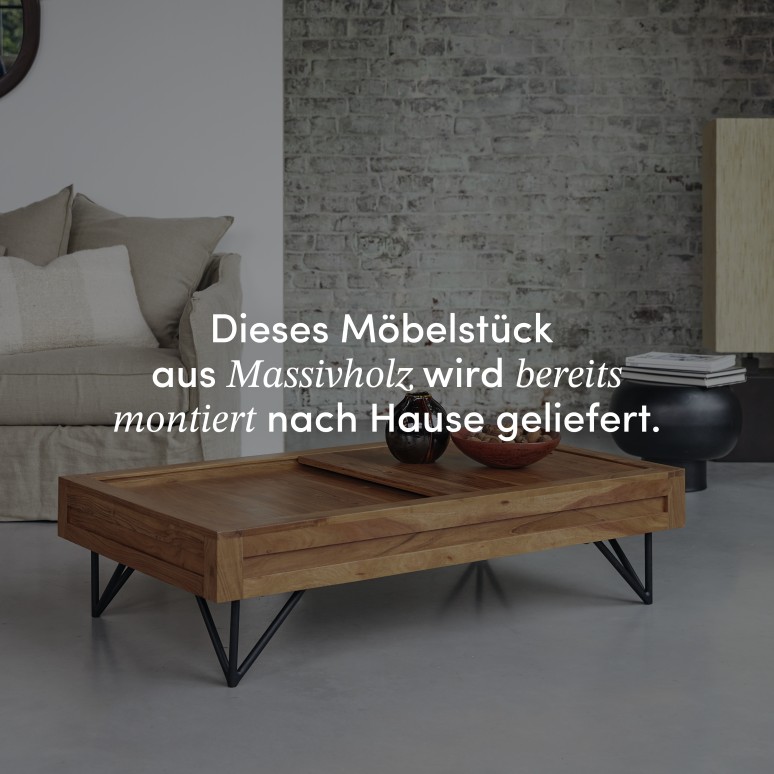 Bonnie - Couchtisch mit Stauraum aus massivem Akazienholz