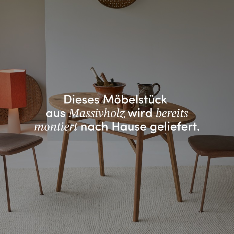 Elena - Ovaler Tisch aus massivem recyceltem Teakholz für 2-4 Personen