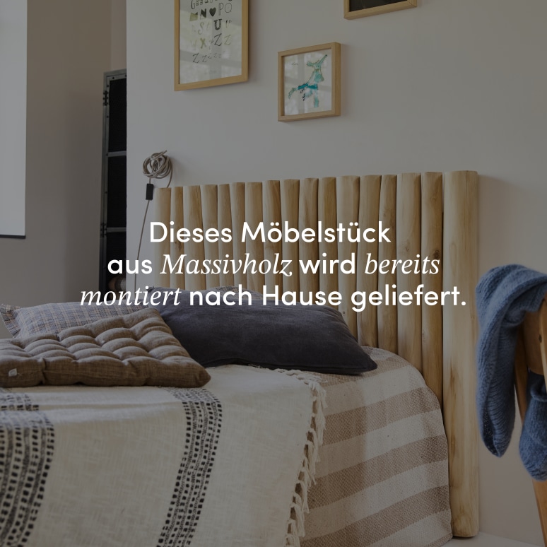 River - Bett-Kopfteil aus massivem Teak, 120 cm