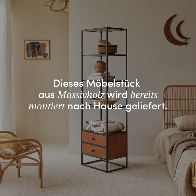 Agra - Kinderstandregal Agra aus massiver Akazie und Metall