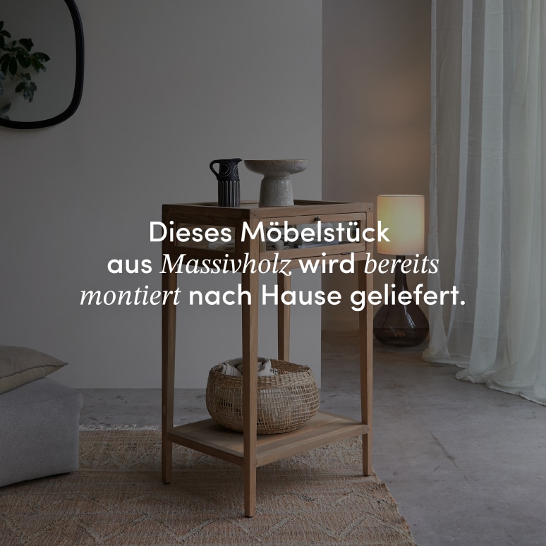 Inès - Verglaste Konsole aus massivem Recycling-Teakholz