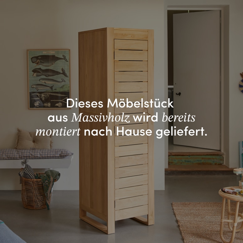Minimalys - Einfacher Kinder-Hochschrank aus massivem Teak