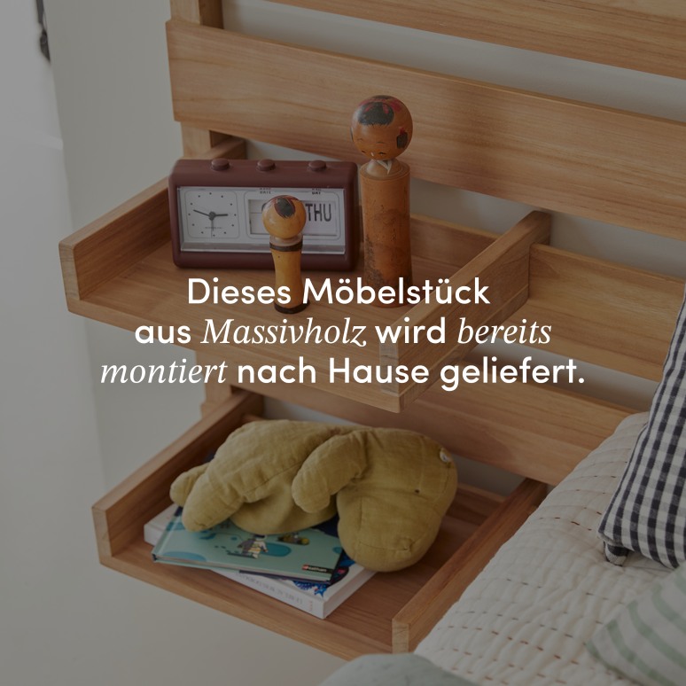 Urbain - Kinder-Kopfteil aus Teak massiv mit Ablagen 135 cm