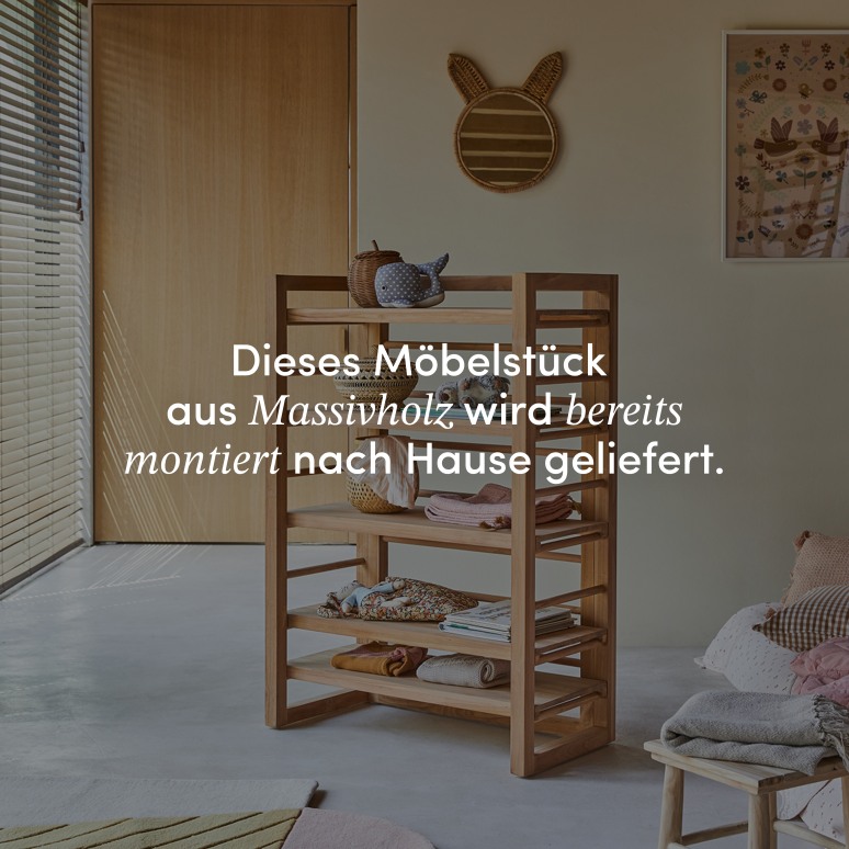 Sera - Niedriges Bücherregal für Kinder aus massivem Teak