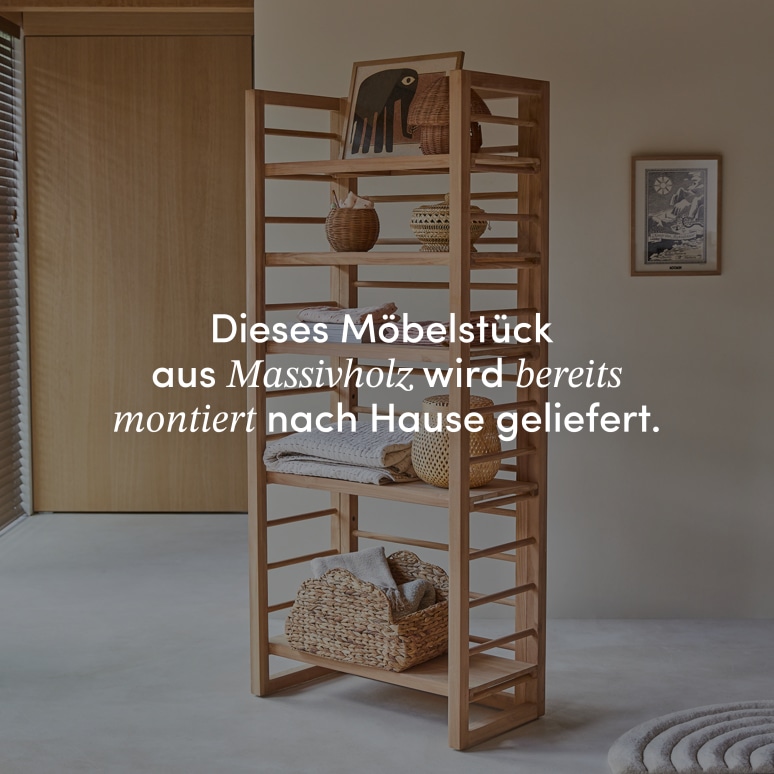 Sera - Hohes Kinder-Bücherregal aus massivem Teakholz