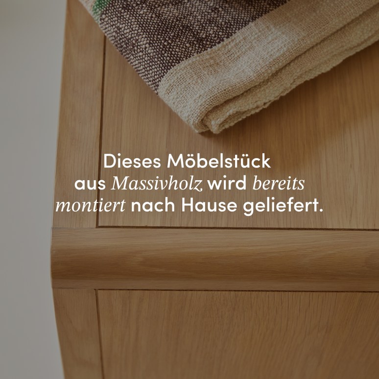 Come - Kinderkommode aus massiver Eiche und Rattangeflecht