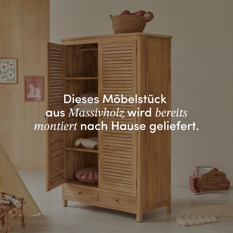 Suzette - Schrank für das Kinderzimmer aus massivem Teak