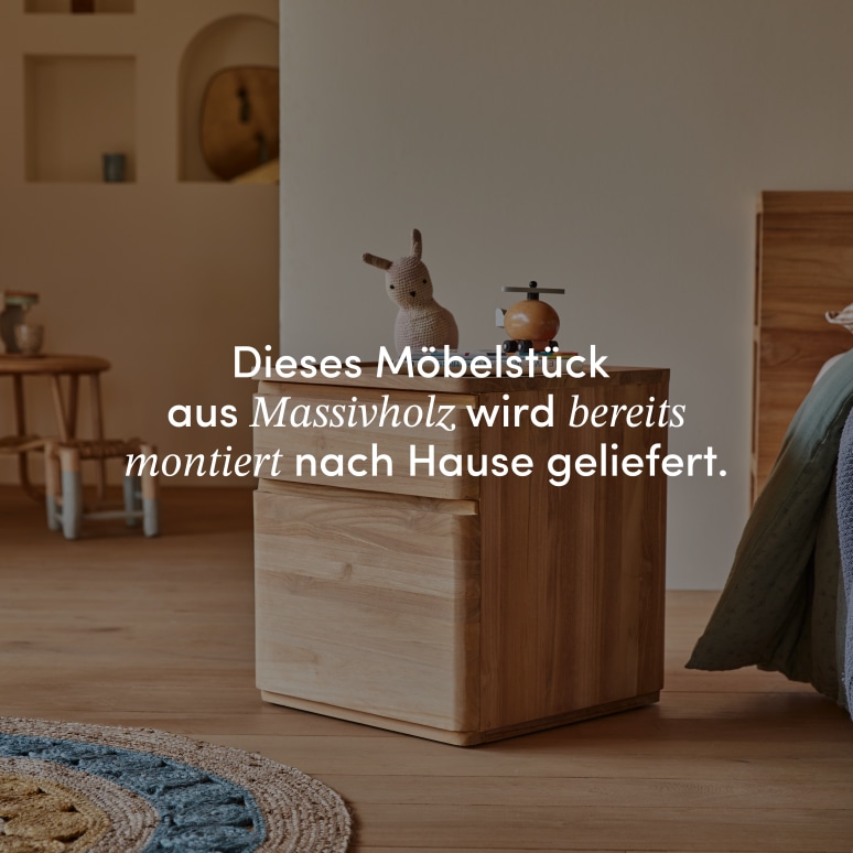 Nino - Kindernachttisch aus massivem Teakholz