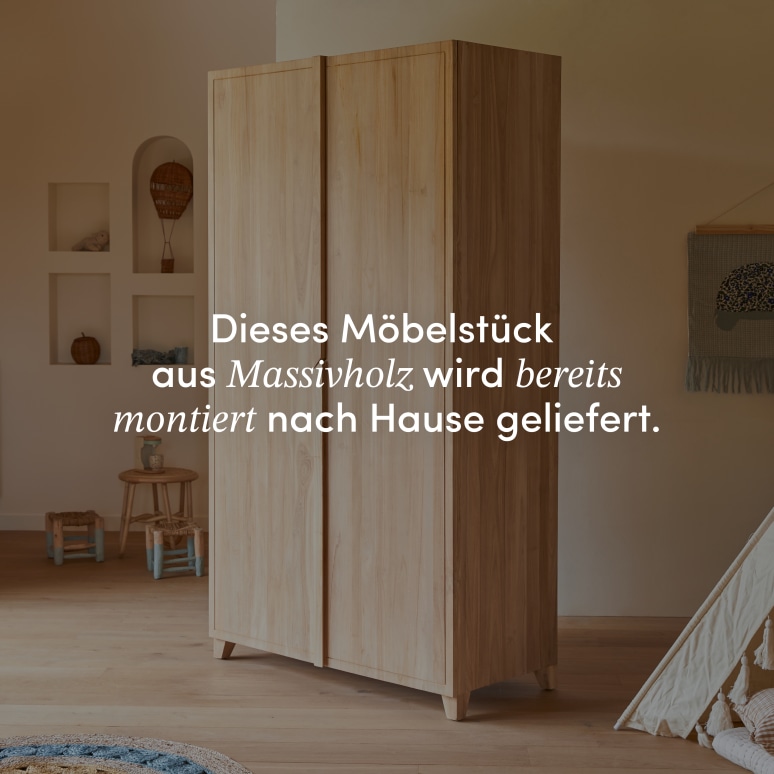 Greta - Kinderzimmerschrank aus massivem Teakholz