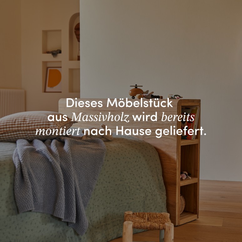 Bertie - Kinder-Kopfteil aus massivem Teakholz mit Fächern 120 cm