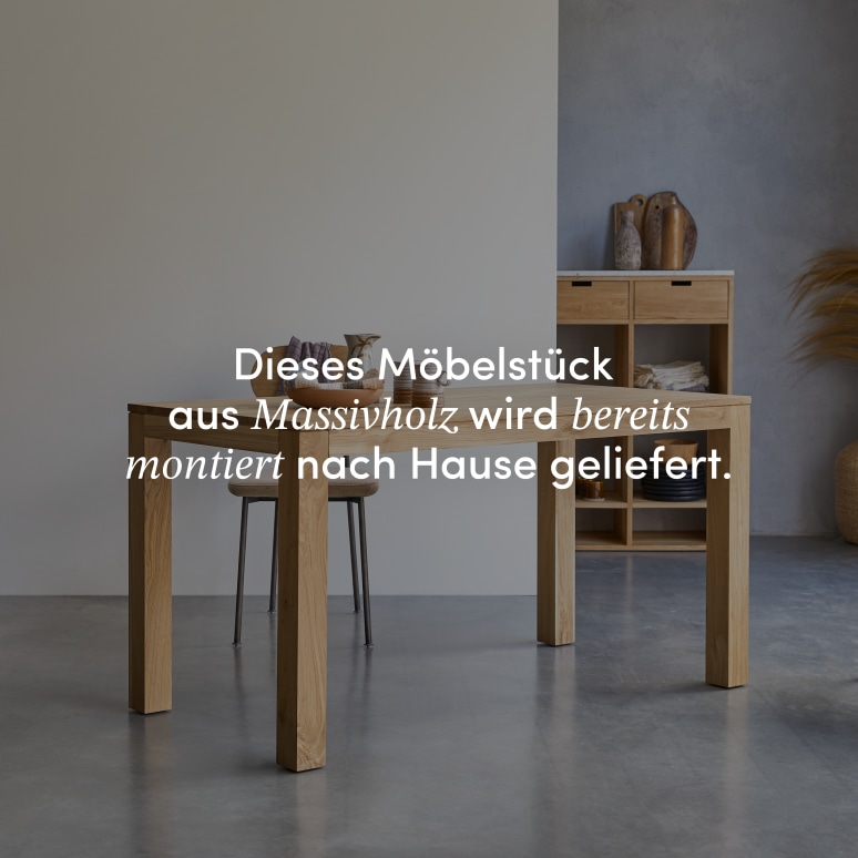 Eden - Rechteckiger Tisch aus massivem Eichenholz 4-6 Pers.