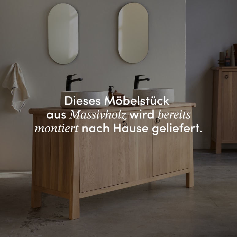 Volute - Waschtischunterschrank aus massiver Eiche 160 cm