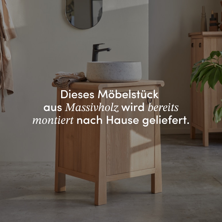 Volute - Waschtischunterschrank aus massiver Eiche 65 cm
