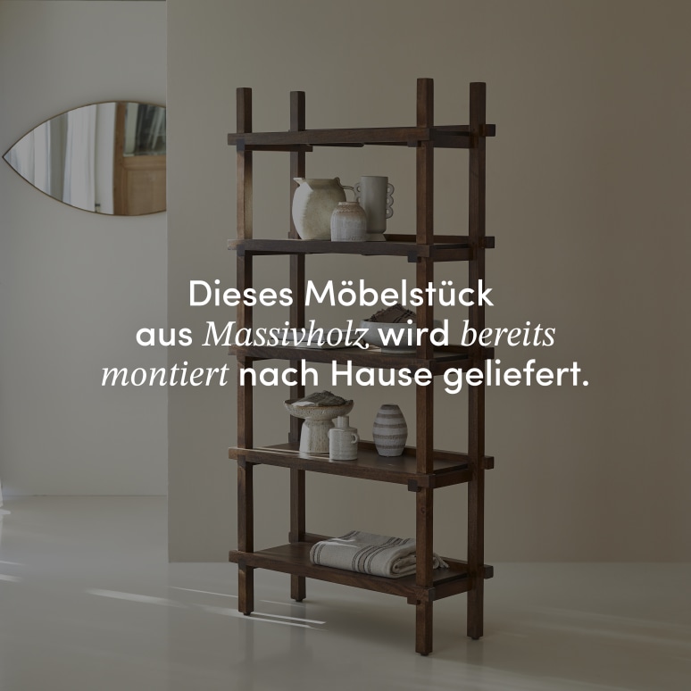 Arko - Hohes Bücherregal aus massivem Mangoholz