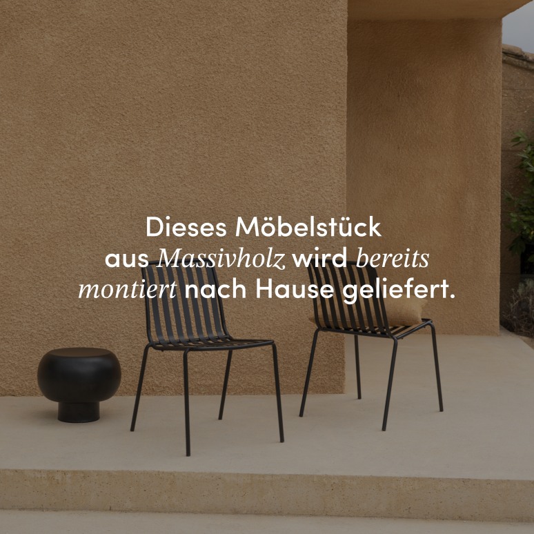 Téo - Gartenmöbel Set aus massivem Teak und schwarzem Metall 6 Plätze