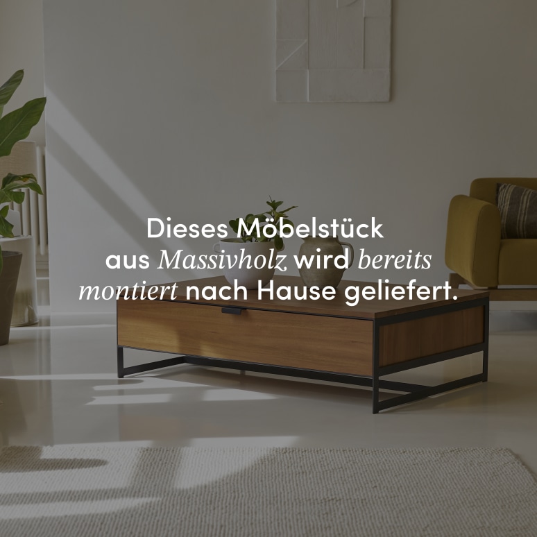 Urban - Couchtisch mit Stauraum aus massivem Akazienholz