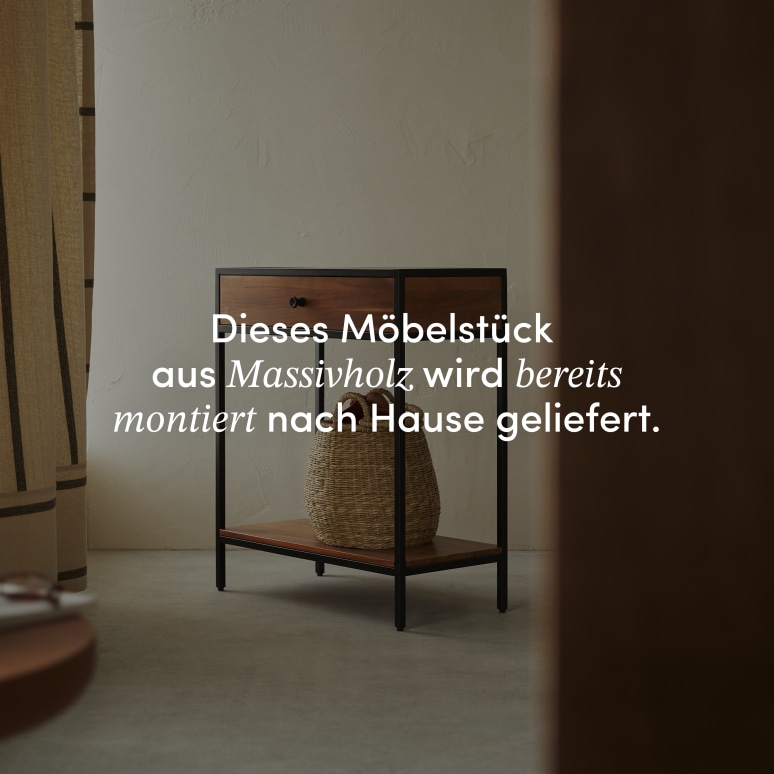 Agra - Konsole aus massiver Akazie und Metall mit 1 Schublade