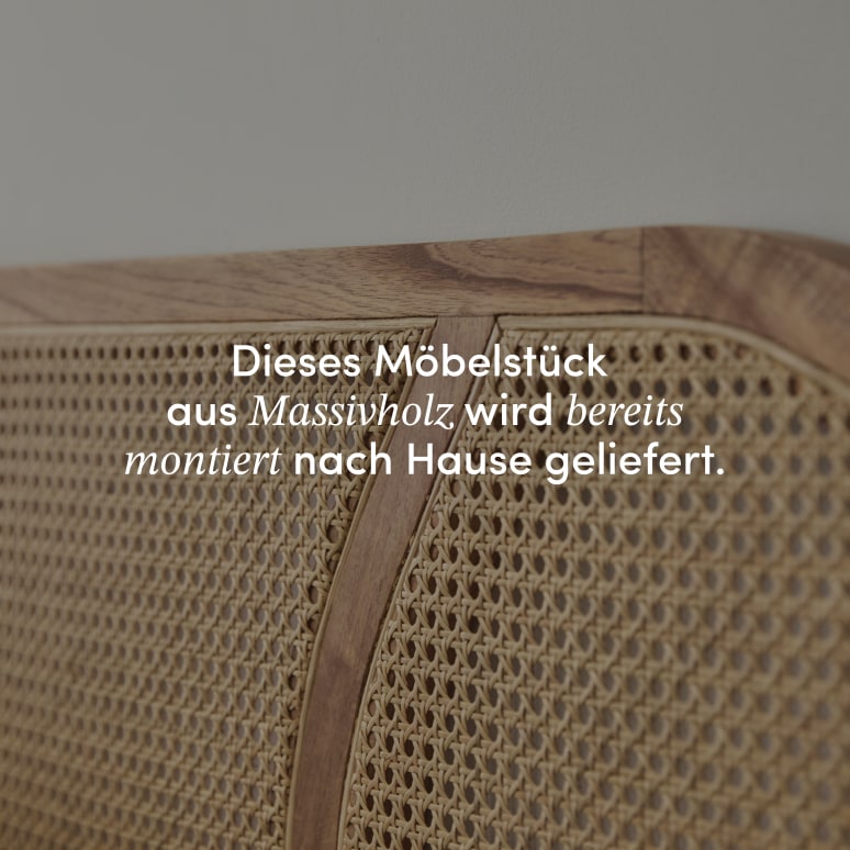 Billie - Kopfteil aus massivem Mindiholz und Rohrgeflecht 200 cm