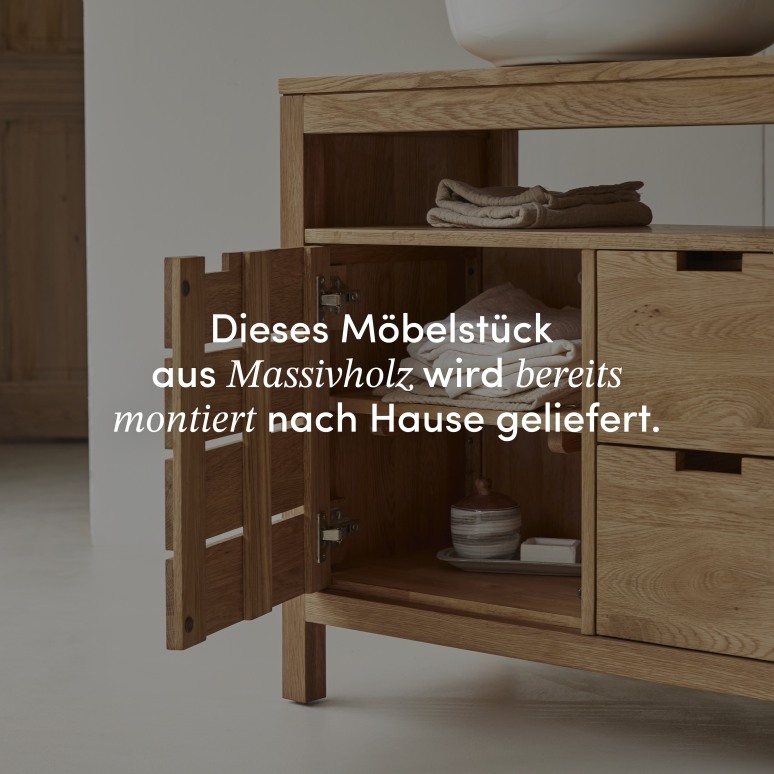 Serena - Waschtischunterschrank aus massiver Eiche 80 cm