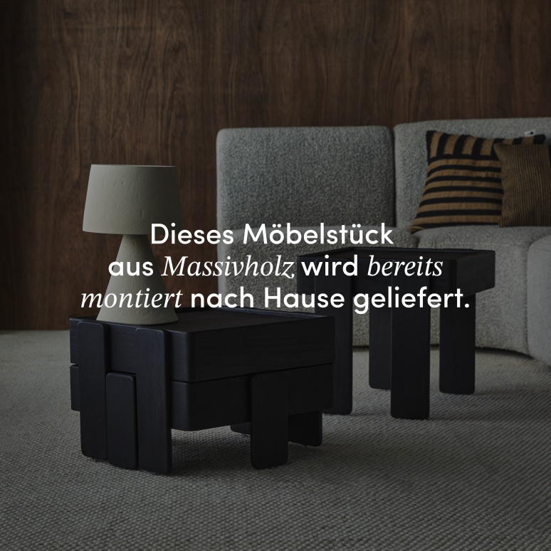 Nido - Schwarze, stapelbare Ablagetische aus massivem Mangoholz