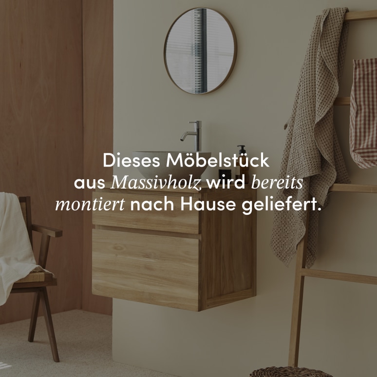 Jacob - Waschtischunterschrank aus massivem Teakholz 60 cm