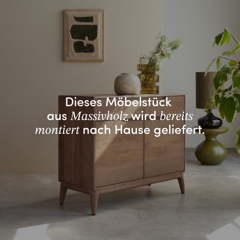 Gabrielle - Sideboard aus massivem Mangoholz, 100 cm